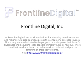 frontlinedigital.com - Digital marketing services, Display advertising, Video advertising, Paid search