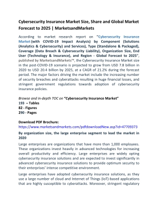 Cybersecurity Insurance Market Size, Share and Global Market Forecast to 2025  MarketsandMarkets