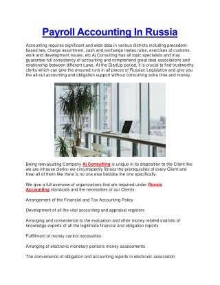 Payroll Accounting In Russia