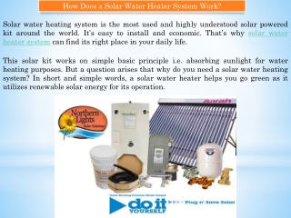 Solar Water Heater System Work - Northern Lights Solar Solutions