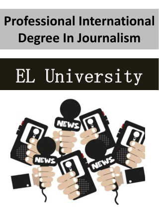 Professional International Degree In Journalism