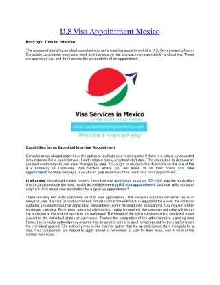 U.S Visa Appointment Mexico