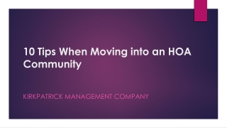 10 Tips When Moving into an HOA Community