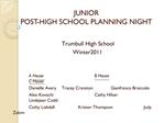 JUNIOR POST-HIGH SCHOOL PLANNING NIGHT