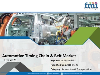 Automotive Timing Chain & Belt Market Will Register a CAGR of 4.2% Through 2027
