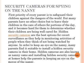 Security Cameras For Spying On The Nanny