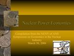 Nuclear Power Economics