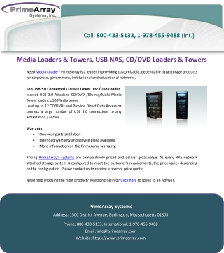 Media Loaders & Towers, USB NAS, CD/DVD Loaders & Towers