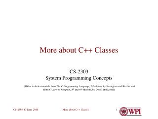 More about C++ Classes