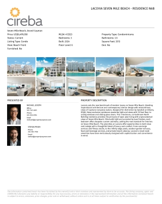Lacovia Seven Mile Beach - Residence N6B By Property Cayman Ltd - CIREBA