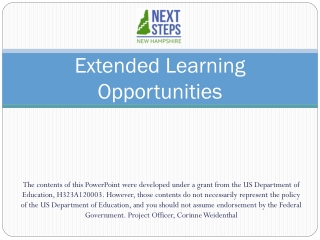 Extended Learning Opportunities