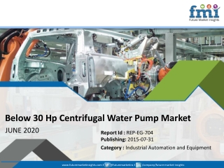 Egypt Centrifugal Water Pump Market Promising Growth Opportunities over 2015 to