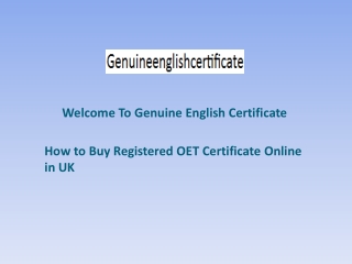 How to Buy Registered OET Certificate Online in UK