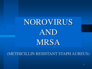 NOROVIRUS AND MRSA