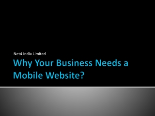 Why Your Business Needs a Mobile Website?