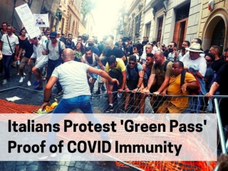Italians protest 'Green Pass' proof of COVID immunity