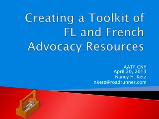 Creating a Toolkit of FL and French Advocacy Resources