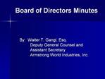 Board of Directors Minutes