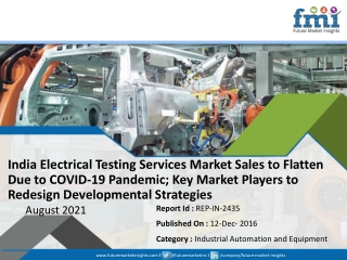 India Electrical Testing Services Market 2016: Increasing Demand for Efficient M