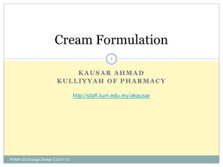 Cream Formulation