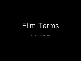 Film Terms