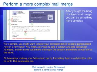 Perform a more complex mail merge