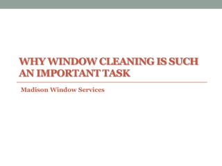 Why Window Cleaning Is Such An Important Task