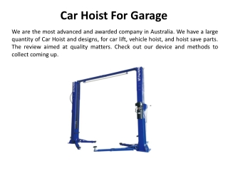 Car Hoist For Garage