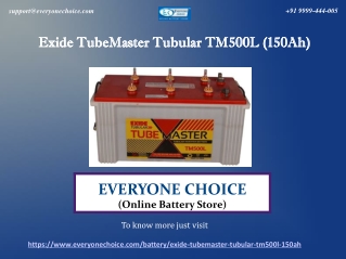 Buy Exide TubeMaster Tubular TM500L (150Ah) Battery Online