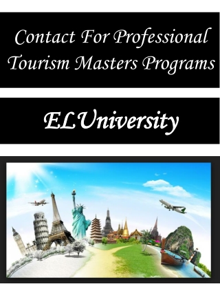 Contact For Professional Tourism Masters Programs