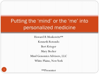 Putting the ‘mind’ or the ‘me’ into personalized medicine