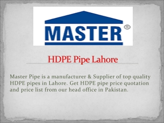 HDPE Pipe Lahore