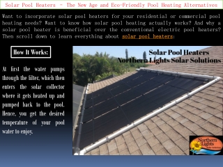 How does Solar Pool Heaters Work? - Solar Tubs
