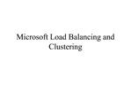 Microsoft Load Balancing and Clustering