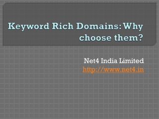 Keyword Rich Domains: Why choose them?
