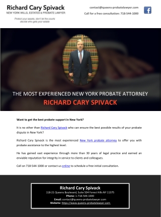 THE MOST EXPERIENCED NEW YORK PROBATE ATTORNEY