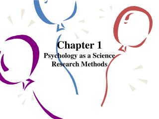 Chapter 1 Psychology as a Science Research Methods