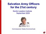 Salvation Army Officers for the 21st century