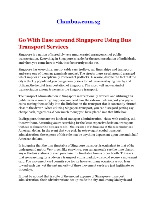 bus transport Singapore