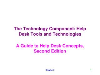 The Technology Component: Help Desk Tools and Technologies