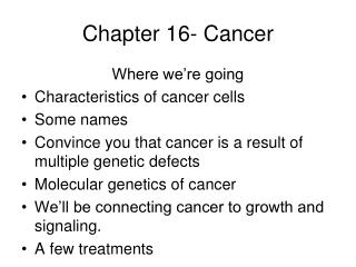Chapter 16- Cancer