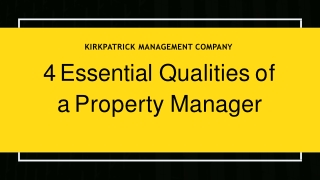 4 Essential Qualities of a Property Manager