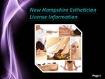 New Hampshire Esthetician License Information