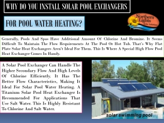 Install Solar Pool Exchangers for Pool Water Heating - Solar Tubs