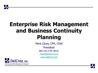 Enterprise Risk Management and Business Continuity Planning