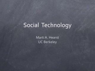 Social Technology