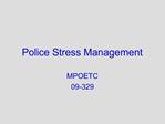 Police Stress Management