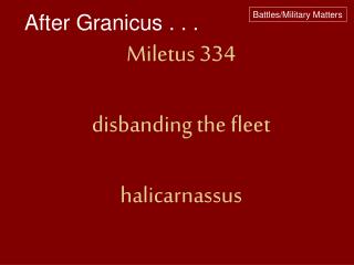 Miletus 334 disbanding the fleet halicarnassus