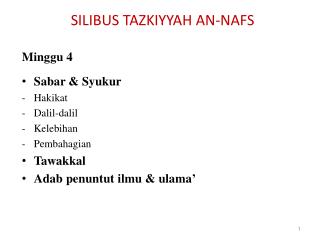 SILIBUS TAZKIYYAH AN-NAFS