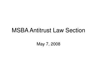 MSBA Antitrust Law Section